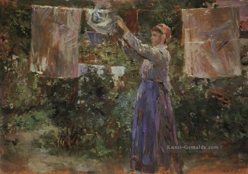 Bauer das Waschen Berthe Morisot Abhängen Ölgemälde